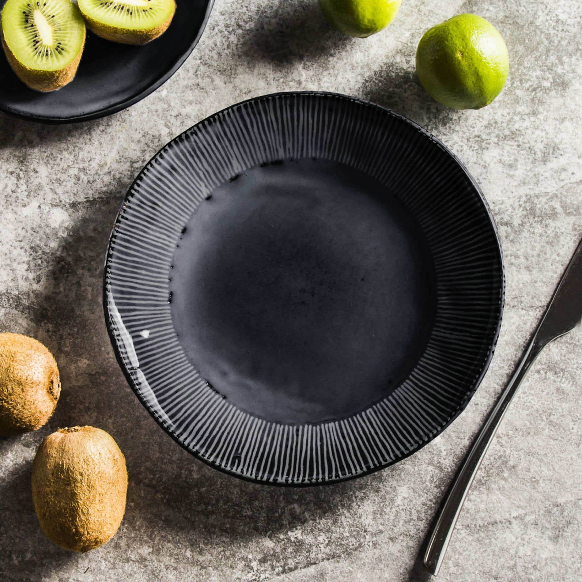 Zestaw śniadaniowy kamionkowy na 3 osoby ORGANIC HAND MADE (9 el.)