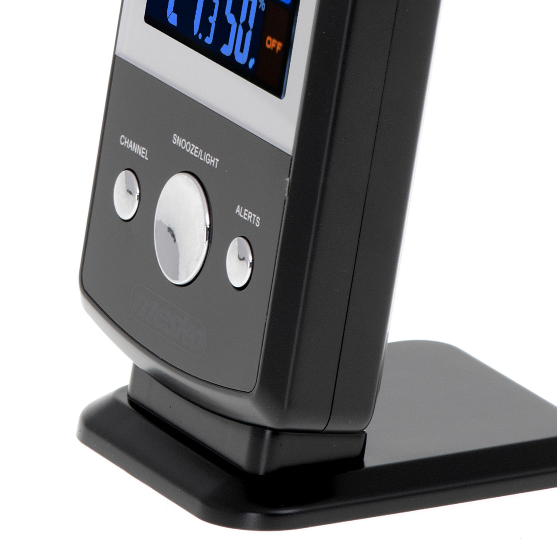 Elektronická plastová meteorologická stanice s externím a interním senzorem MESKO MS 1177 BÍLÁ 9 x 22,5 cm