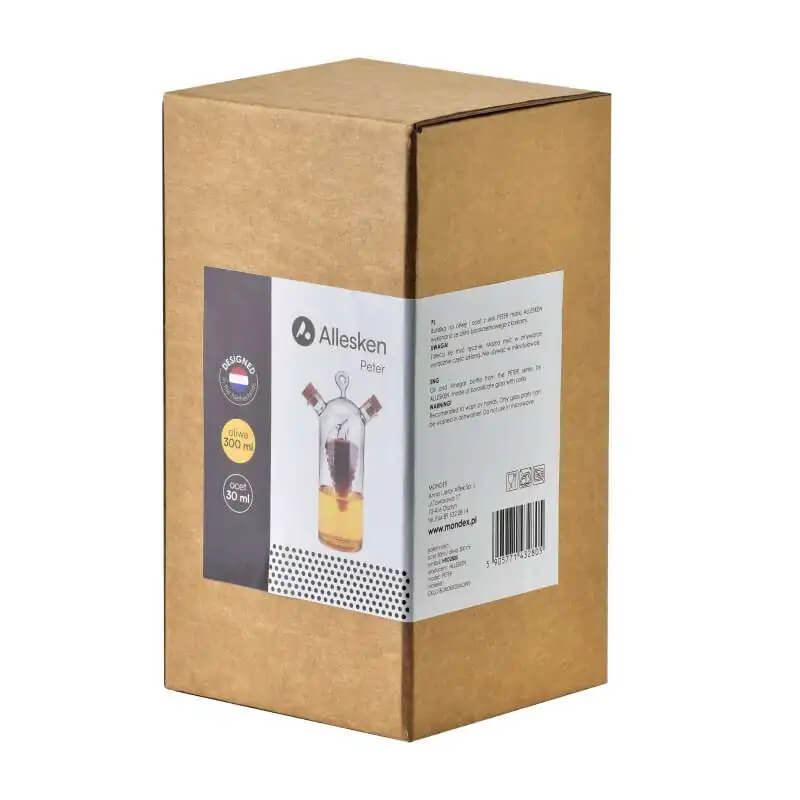 Sklenená fľaša na olej a ocot PETER 300 ml / 30 ml 2v1