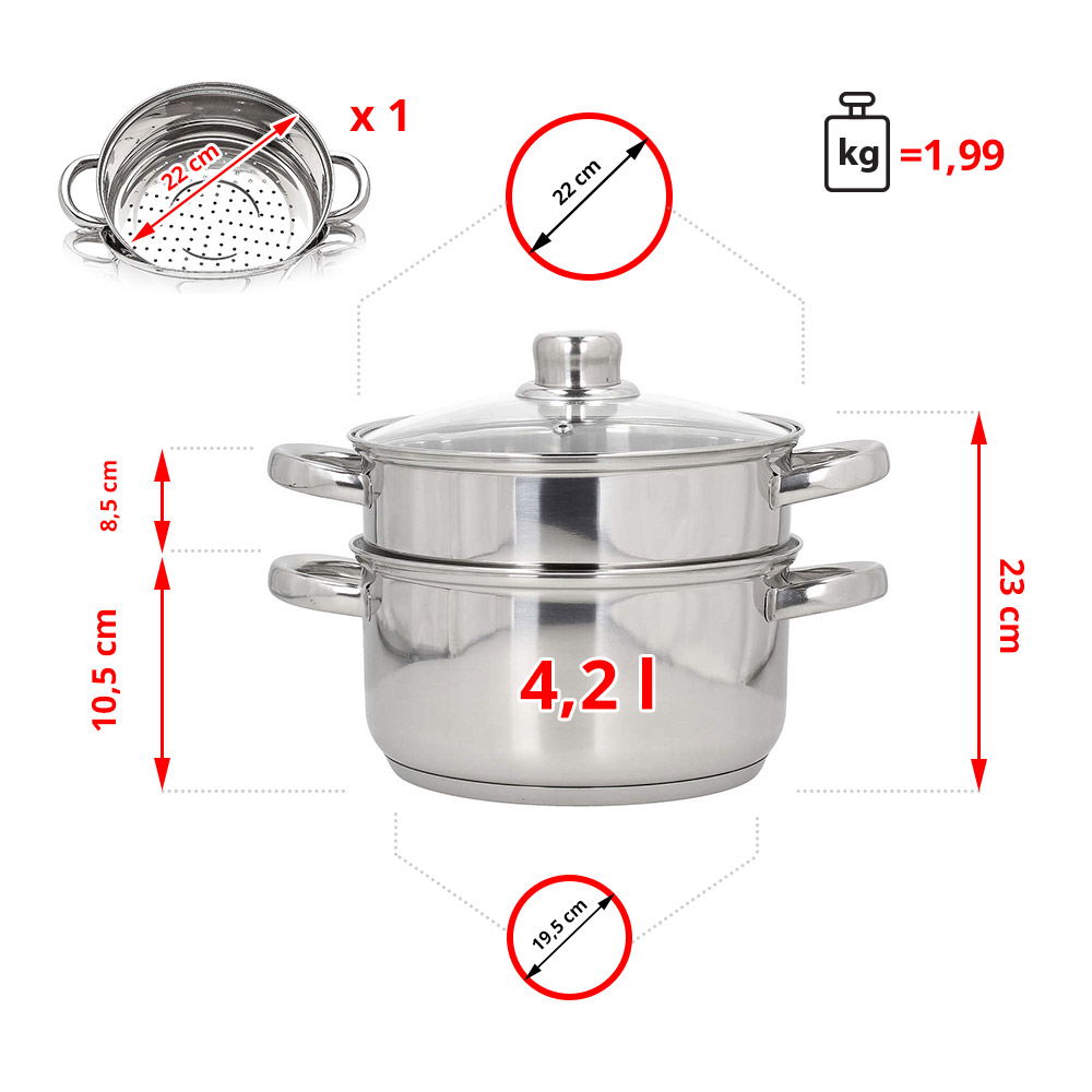 KONIGHOFFER SENSO 4,2 l nerezový tlakový hrnec s poklicí (3 ks)