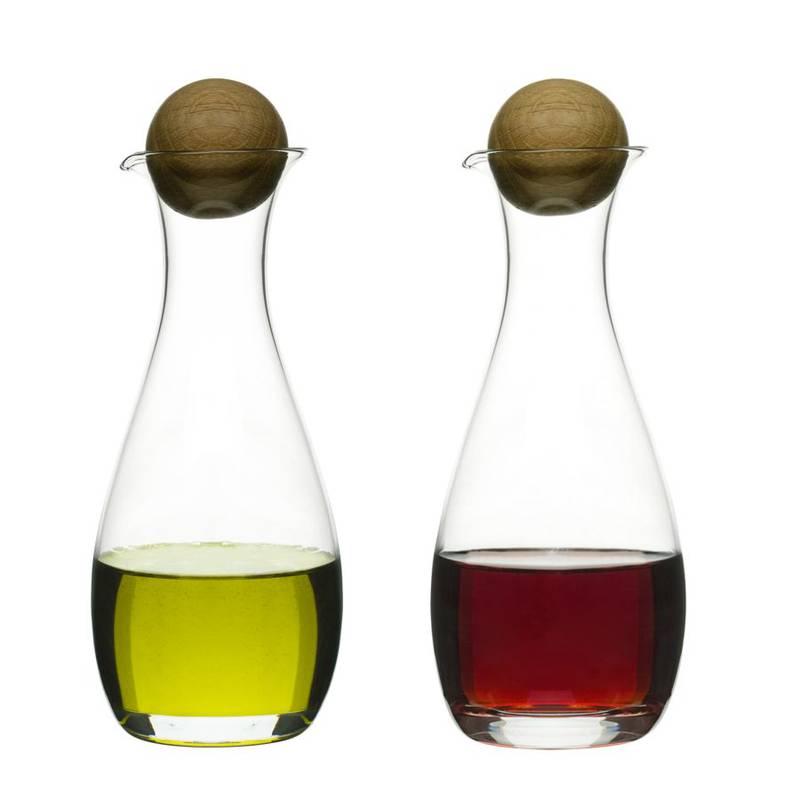 SAGAFORM Oval Oak 0,3 l 2 ks - sklenené fľaše na olej a ocot