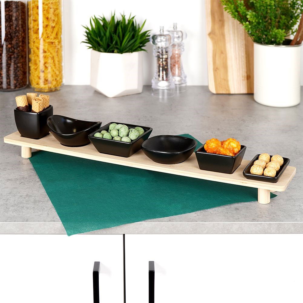 Misky na omáčky a občerstvenie keramické na podložke EXCELLENT HOUSEWARE 6 ks.