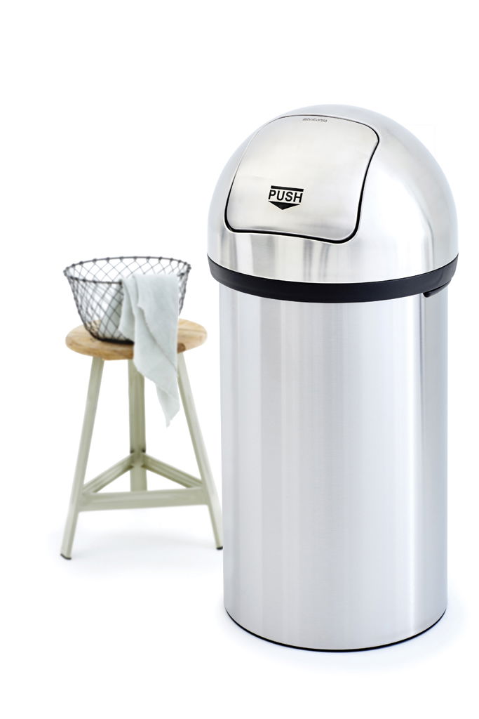BRABANTIA Push Bin 60 l - kosz na śmieci ze stali nierdzewnej