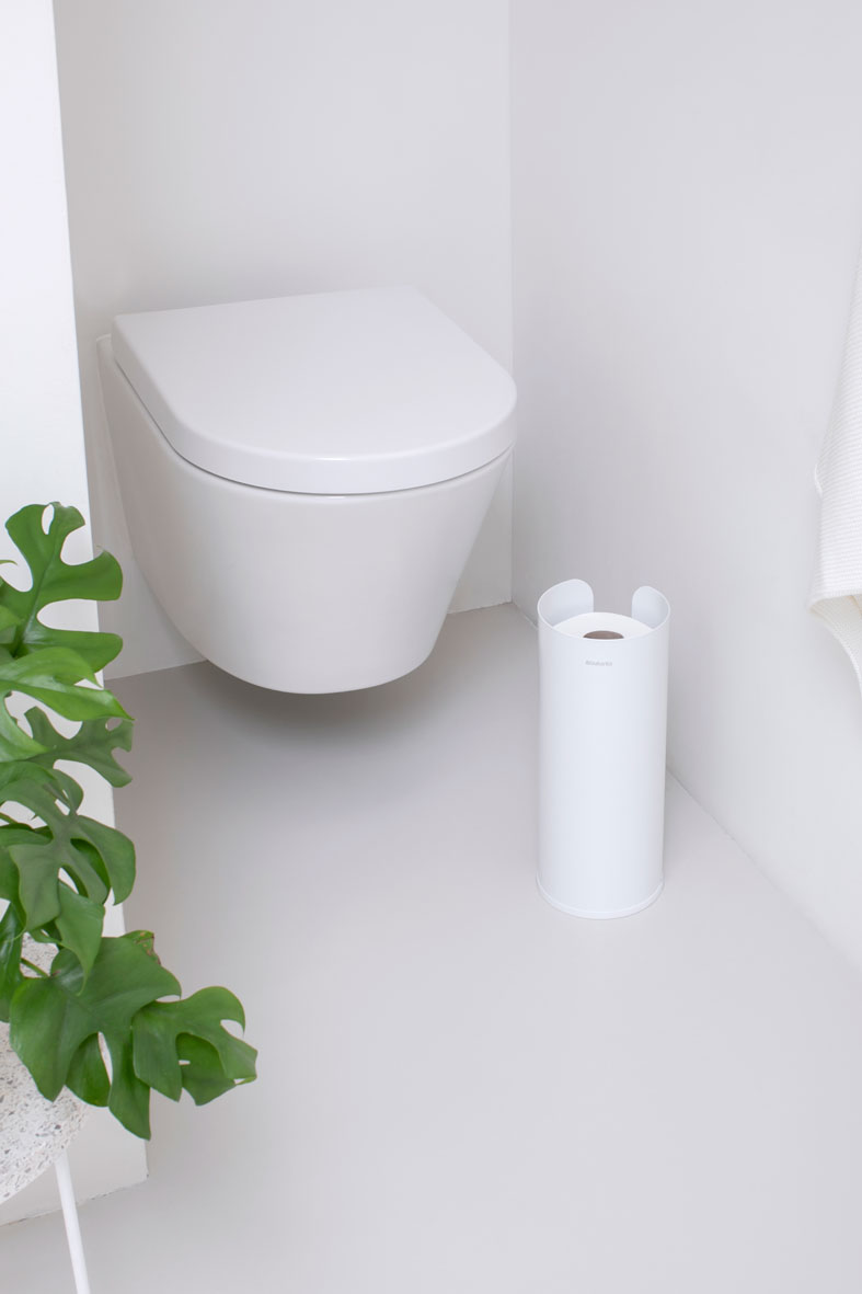 BRABANTIA ReNew biely - stojan na toaletný papier z nehrdzavejúcej ocele