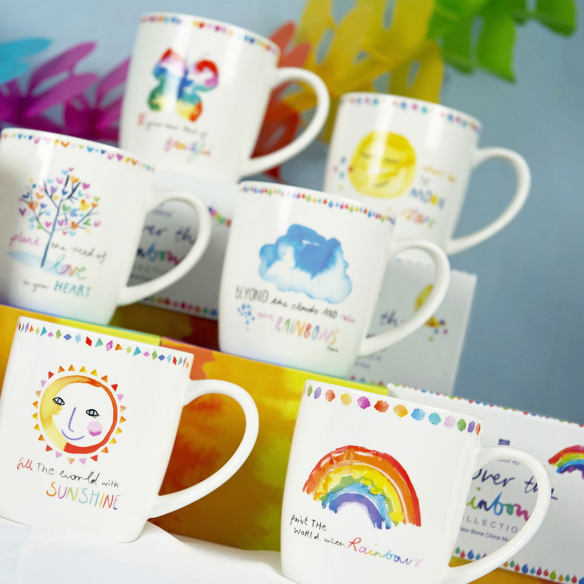 Porcelánový hrnek ASHDENE OVER THE RAINBOW MRAK bílý 375 ml