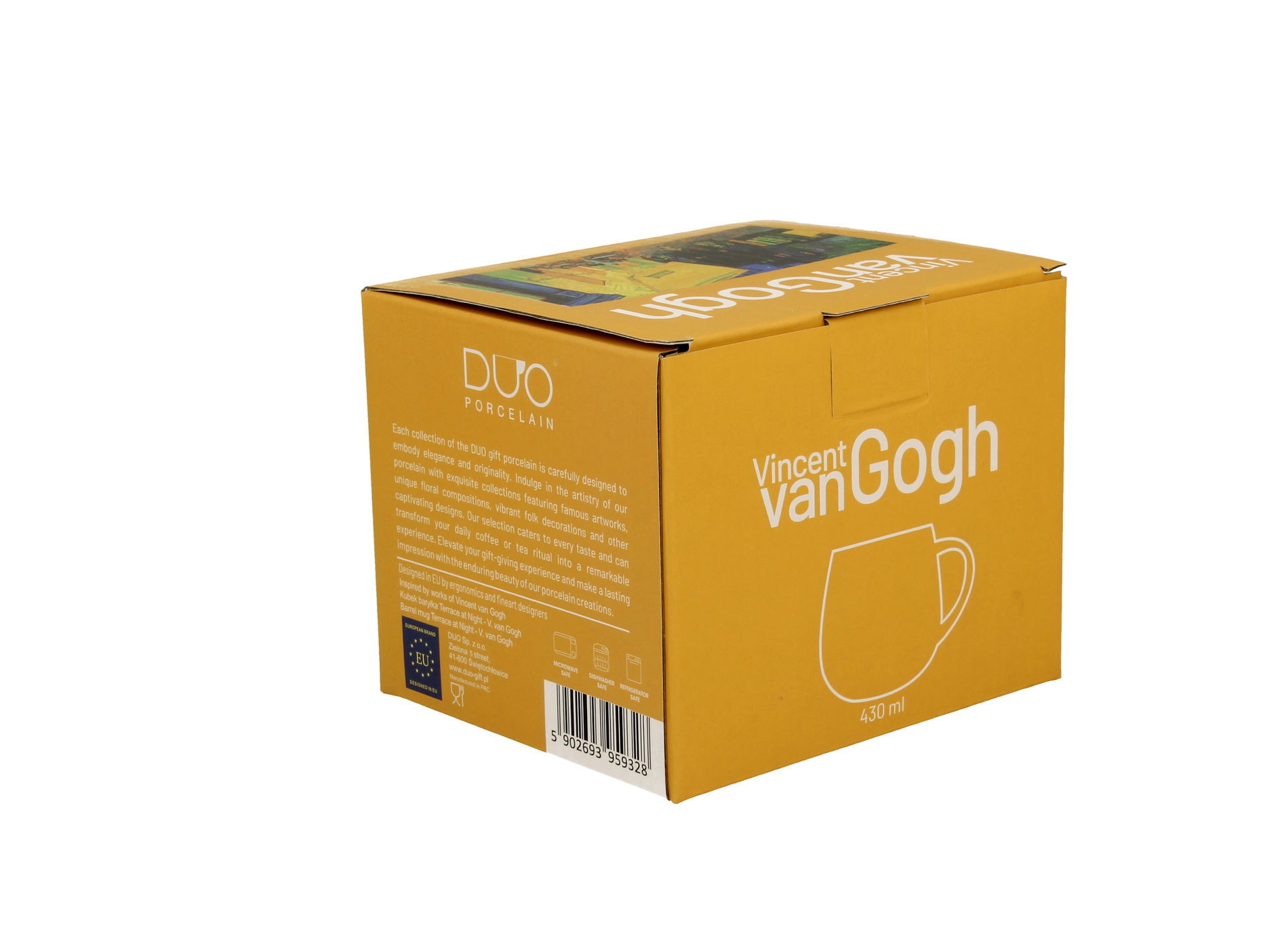Kubek porcelanowy baryłka DUO ART GALLERY TERRACE AT NIGHT BY V. VAN GOGH 430 ml