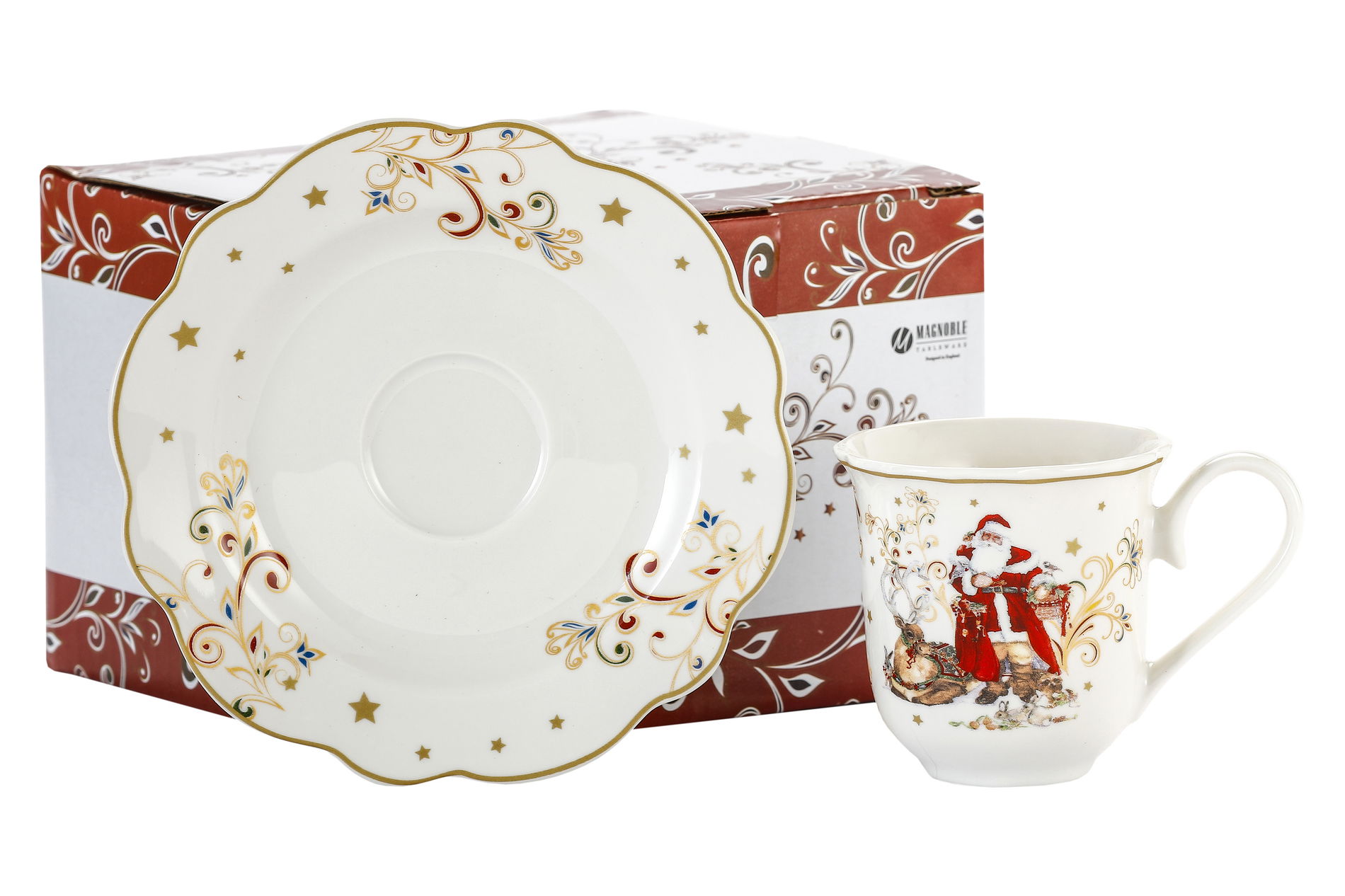 Porcelánové šálky na kávu a čaj so spodkom 90 ml 2 ks