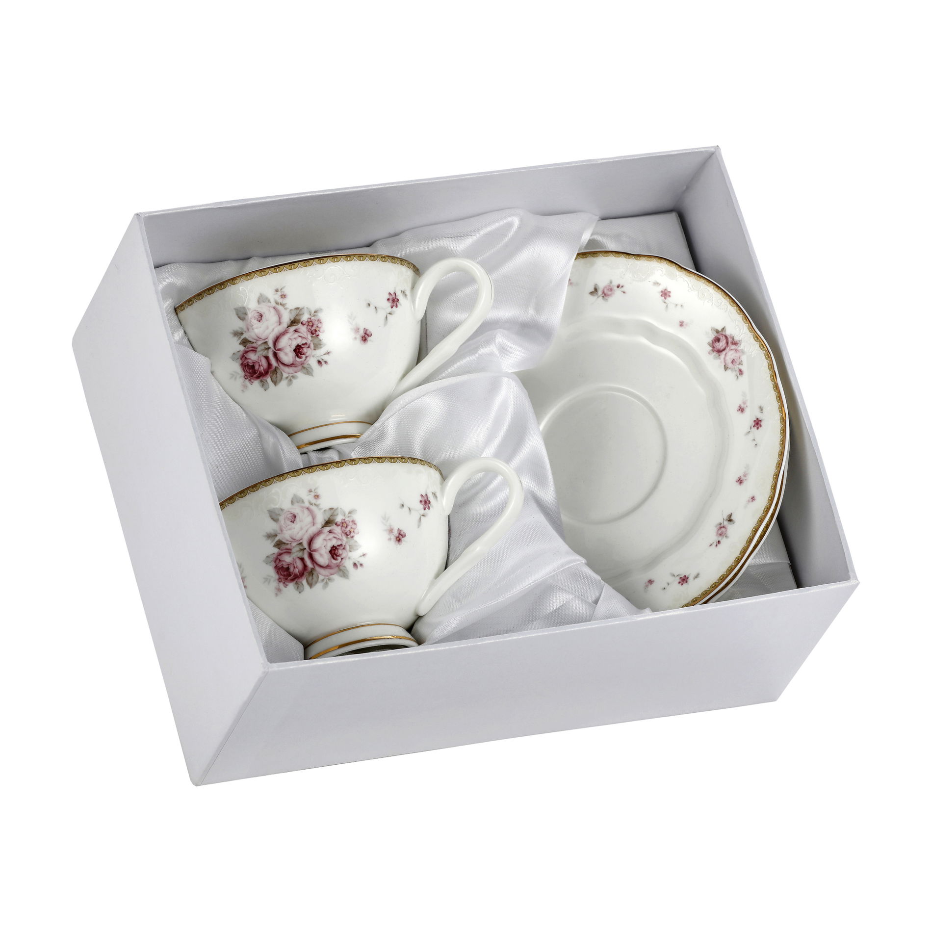 Porcelánové šálky na kávu a čaj so spodkami 250 ml 2 ks.