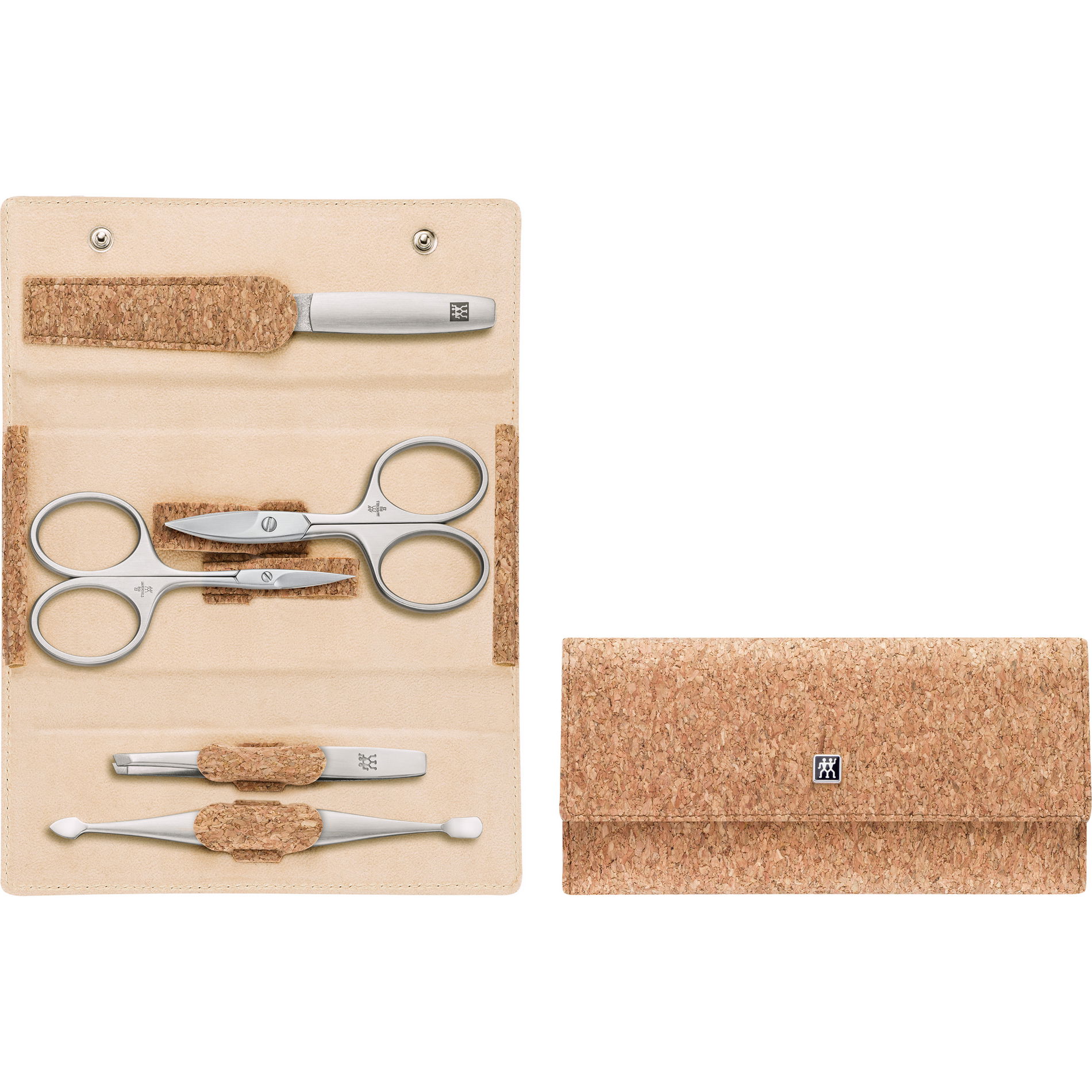 ZWILLING Twinox  6 el. ciemnobeżowy - zestaw do paznokci ze stali nierdzewnej w etui