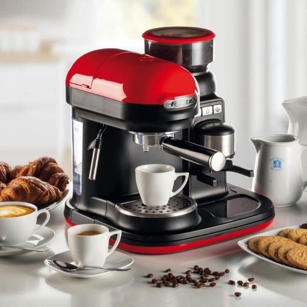 ARIETE Espresso Moderna 1080 W červeno-černý - kovový tlakový kávovar