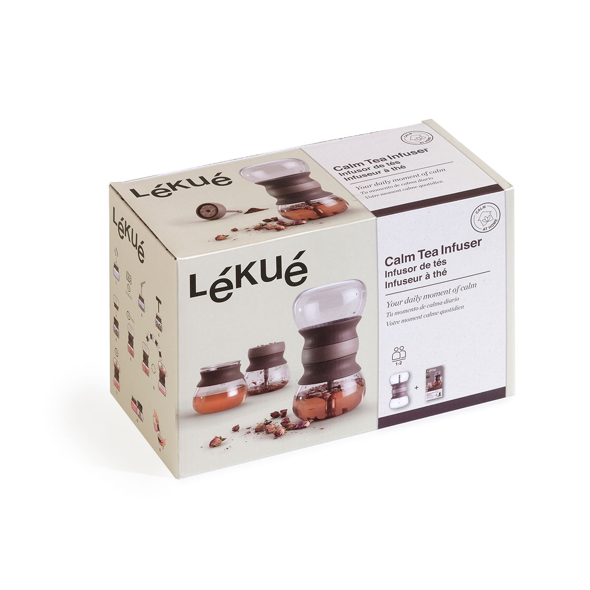 LEKUE Calm At Home 0,5 l - skleněná konvice na čaj s filtrem