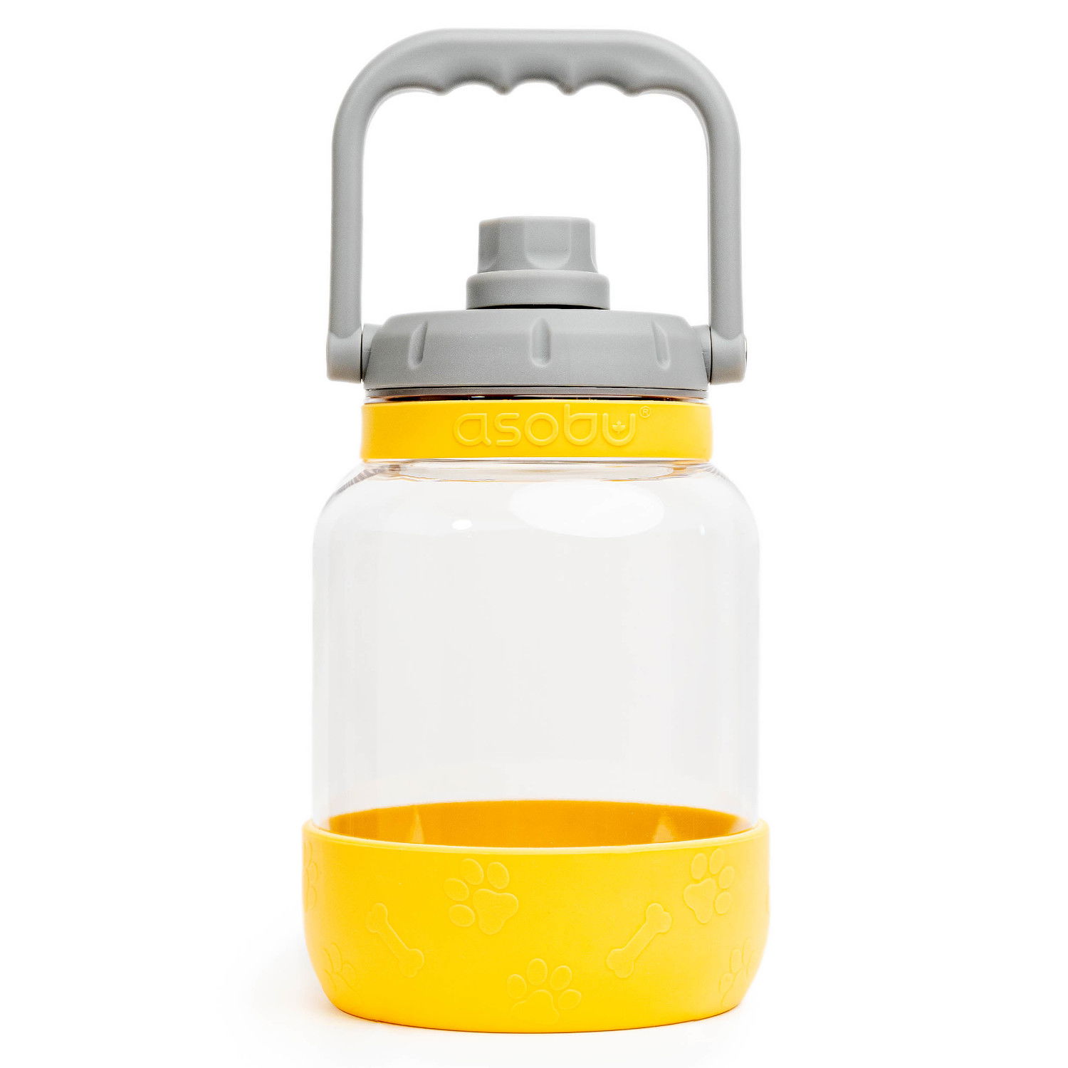 ASOBU Barkley Mustard 1,48 l - tritanová láhev na vodu s miskou pro psa