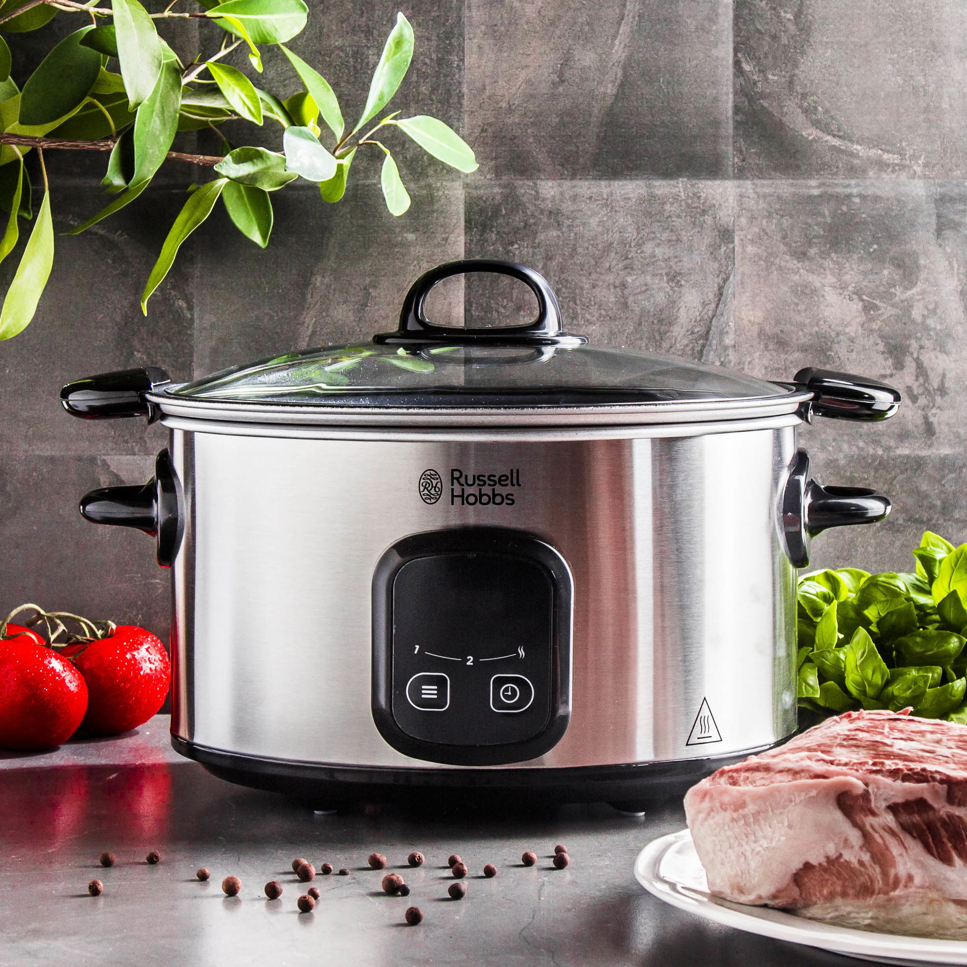 RUSSELL HOBBS Maxicook Slow Cooker 200 W - pomalý hrnec / elektrický hrnec z nerezové oceli