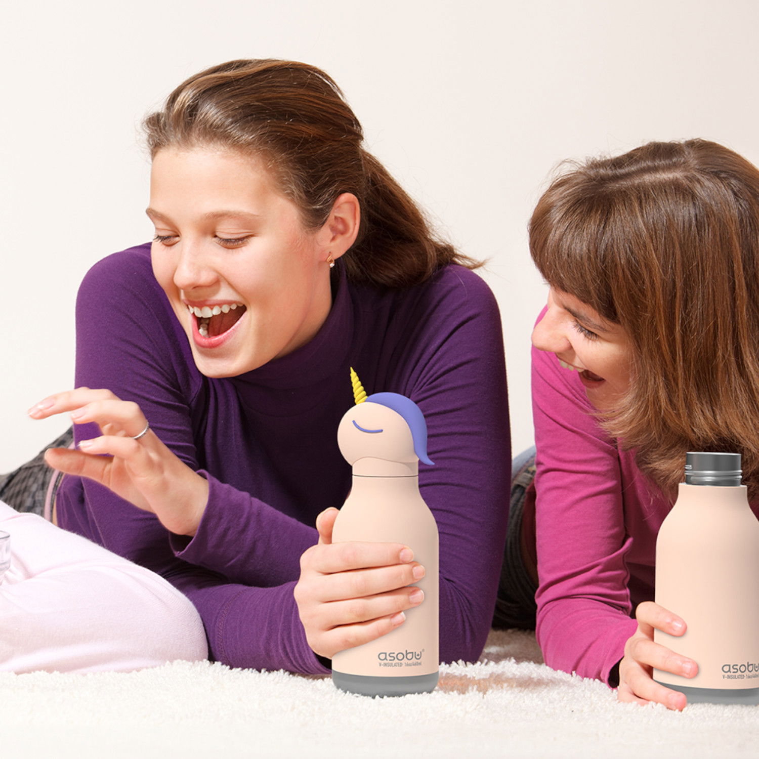 ASOBU Bestie Bottle Unicorn 0,46 l - butelka termiczna dla dzieci ze słomką