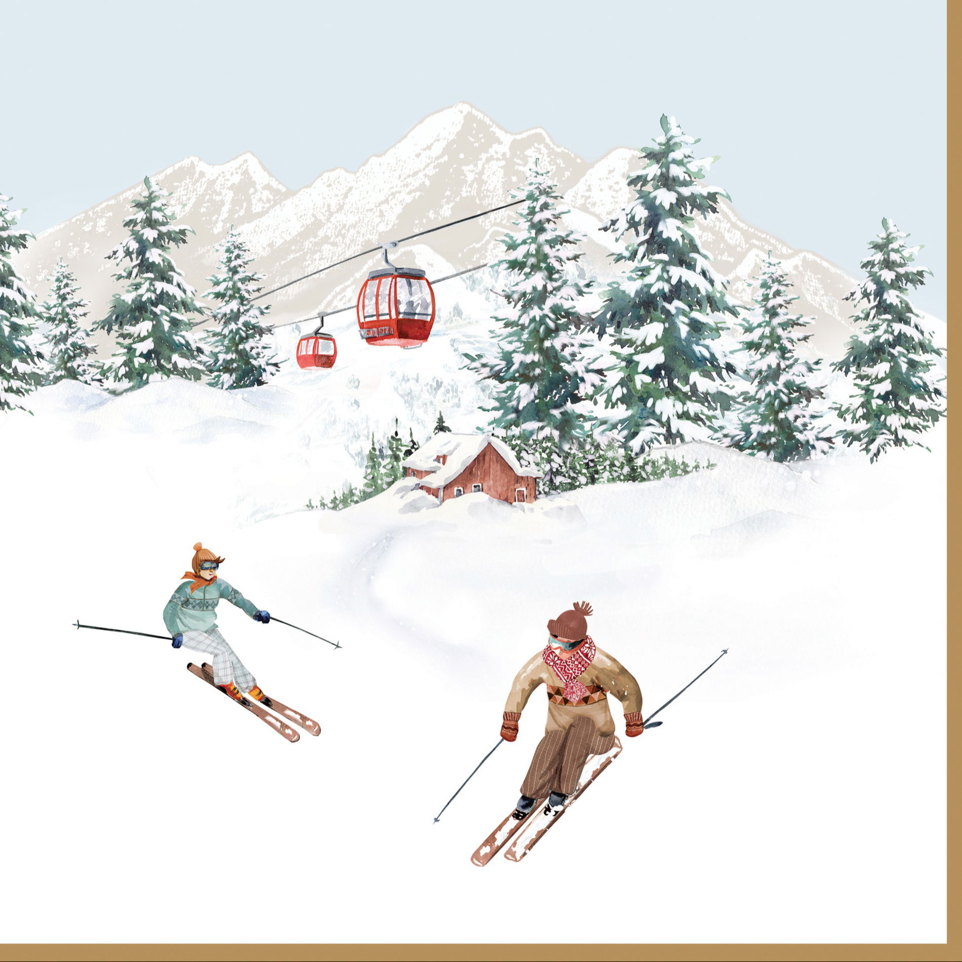 Dekorační papírové ubrusky EASY LIFE CHALET 33 x 33 cm 20 ks.