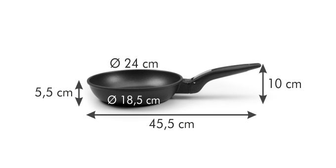 TESCOMA Smartclick 24 cm černá - nepřilnavá pánev