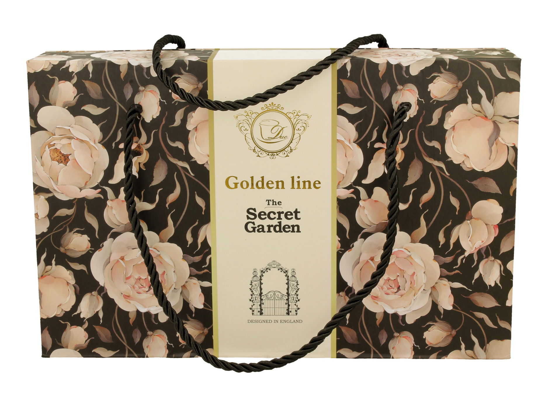 Filiżanki do kawy i herbaty porcelanowe ze spodkami DUO THE SECRET GARDEN ENGLISH ROSES 220 ml 2 szt.