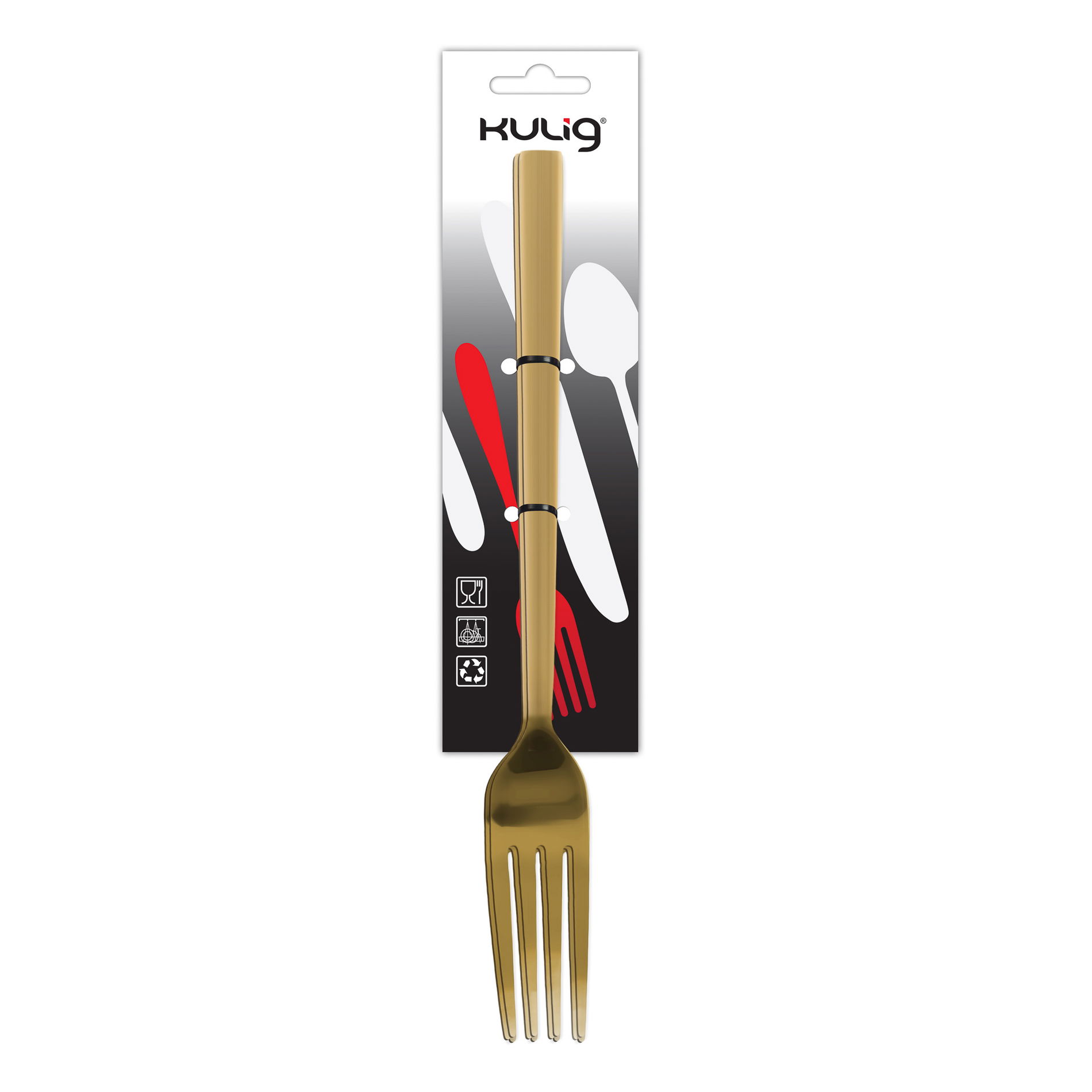 Stolové vidličky z nerezovej ocele PIANO GOLD 21,3 cm 3 ks.