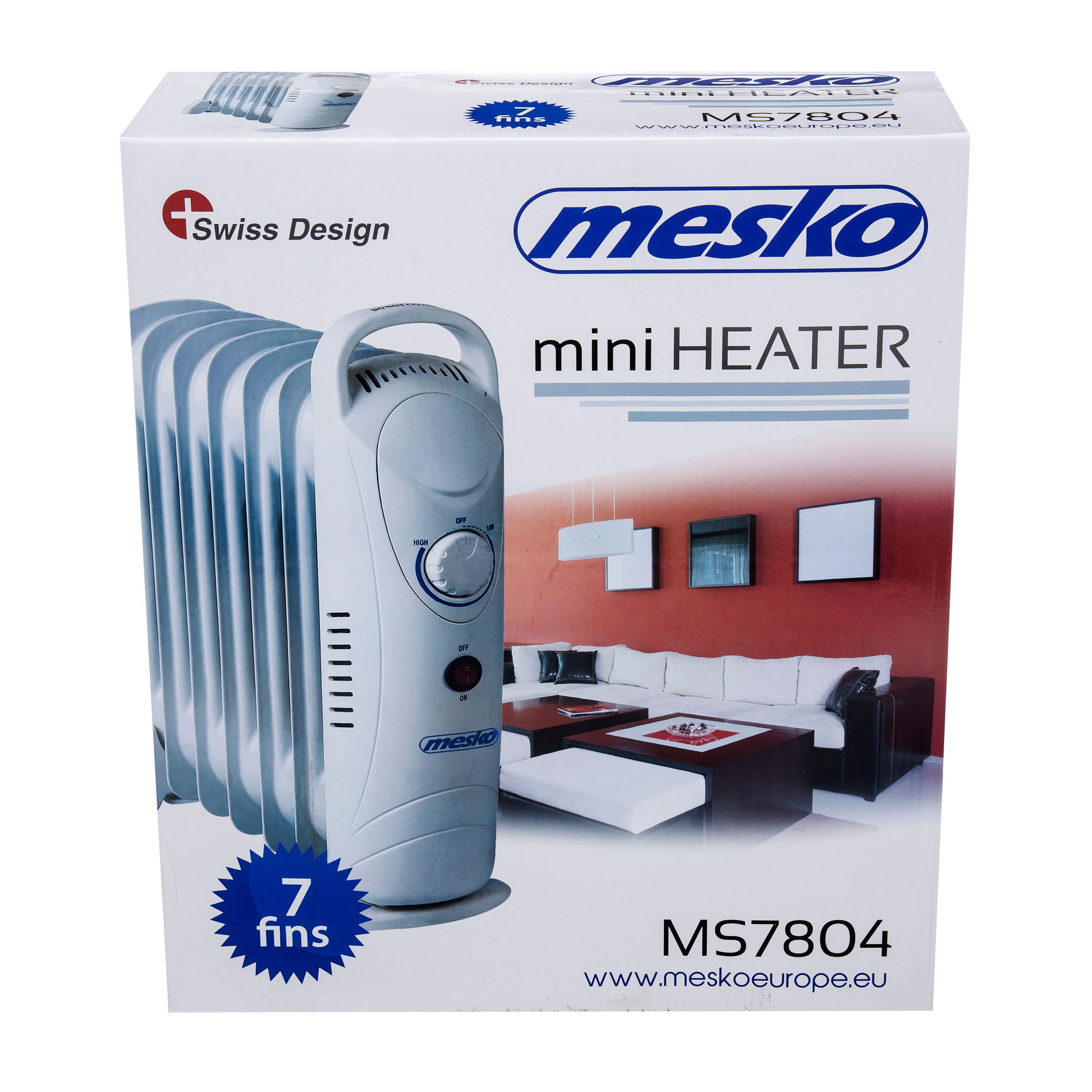 MESKO Seven 700 W bílý - kovový elektrický olejový radiátor