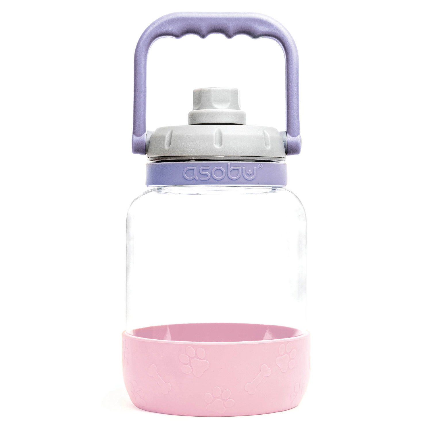 ASOBU Barkley Pink 1,48 l - tritanová vodní láhev s miskou pro psa