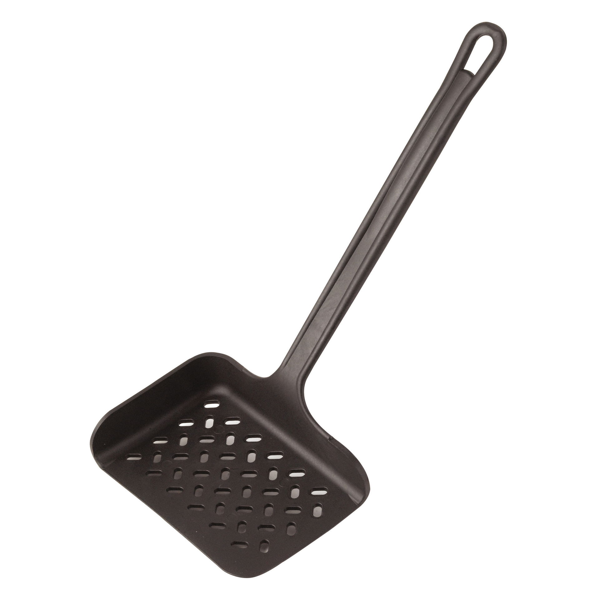 Plastová prolamovaná kuchyňská obracečka na ryby RENNA černá 35 cm