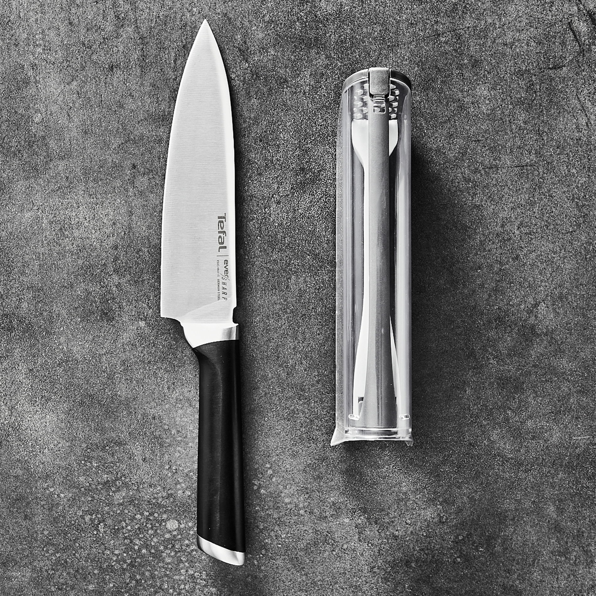 TEFAL Ever Sharp 16,5 cm černý - kuchařský nůž z nerezové oceli s brouskem
