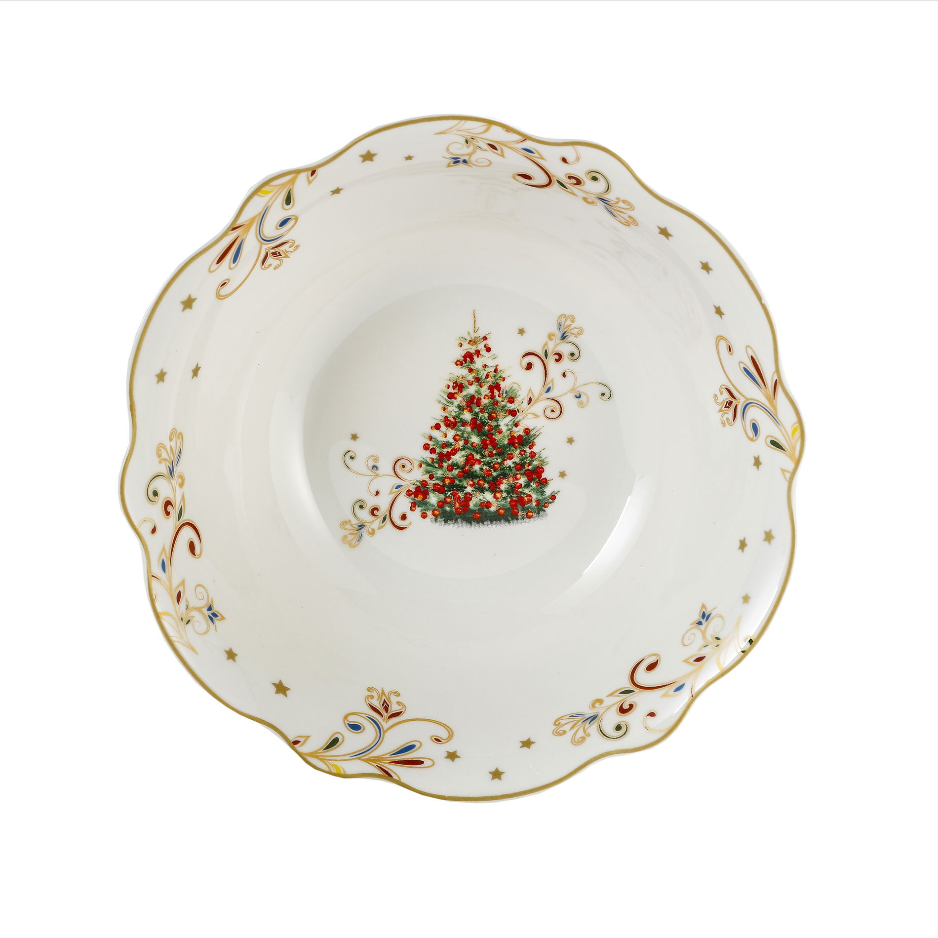 Porcelánová vánoční mísa / salátová mísa Vánoční stromek 15,5 cm