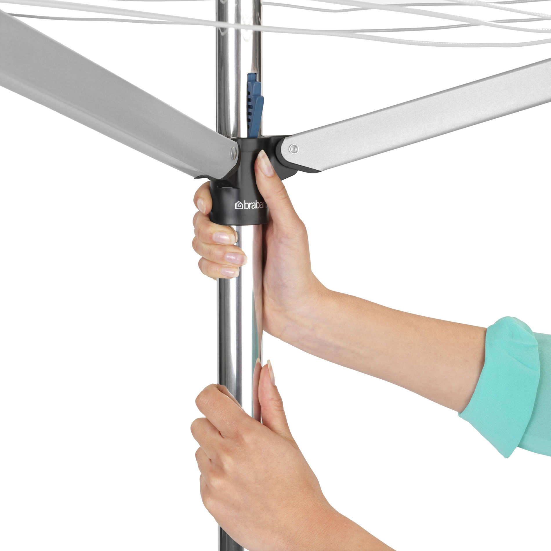 BRABANTIA Essential 50 mb šedá - záhradný sušiak na prádlo z nehrdzavejúcej ocele