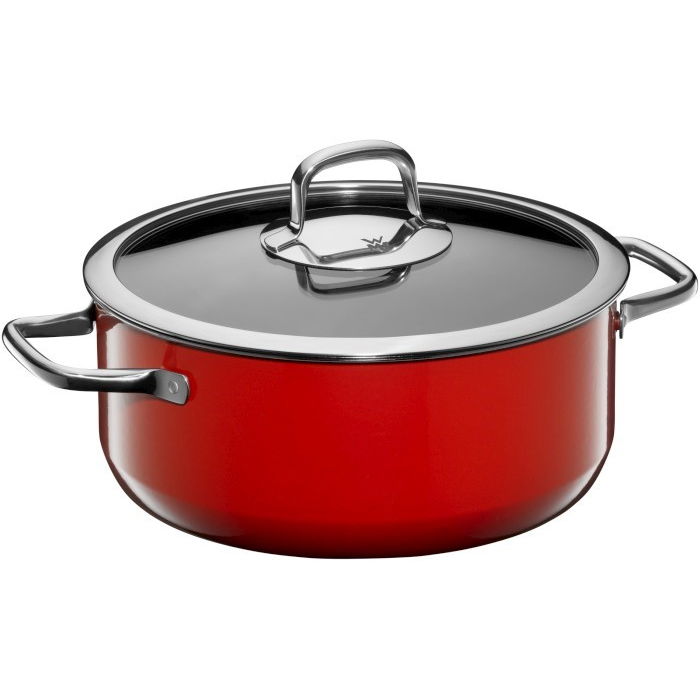 WMF Fusiontec Compact 4,5 l červený - nerezový hrniec s pokrievkou