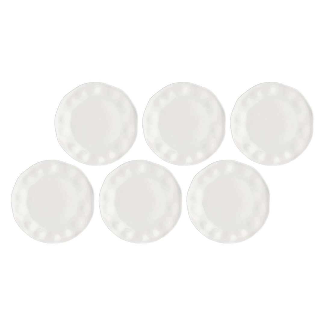 LA PORCELLANA BIANCA LUNIA 6 ks 21.5 cm - sada dezertných tanierov z porcelánu, biela