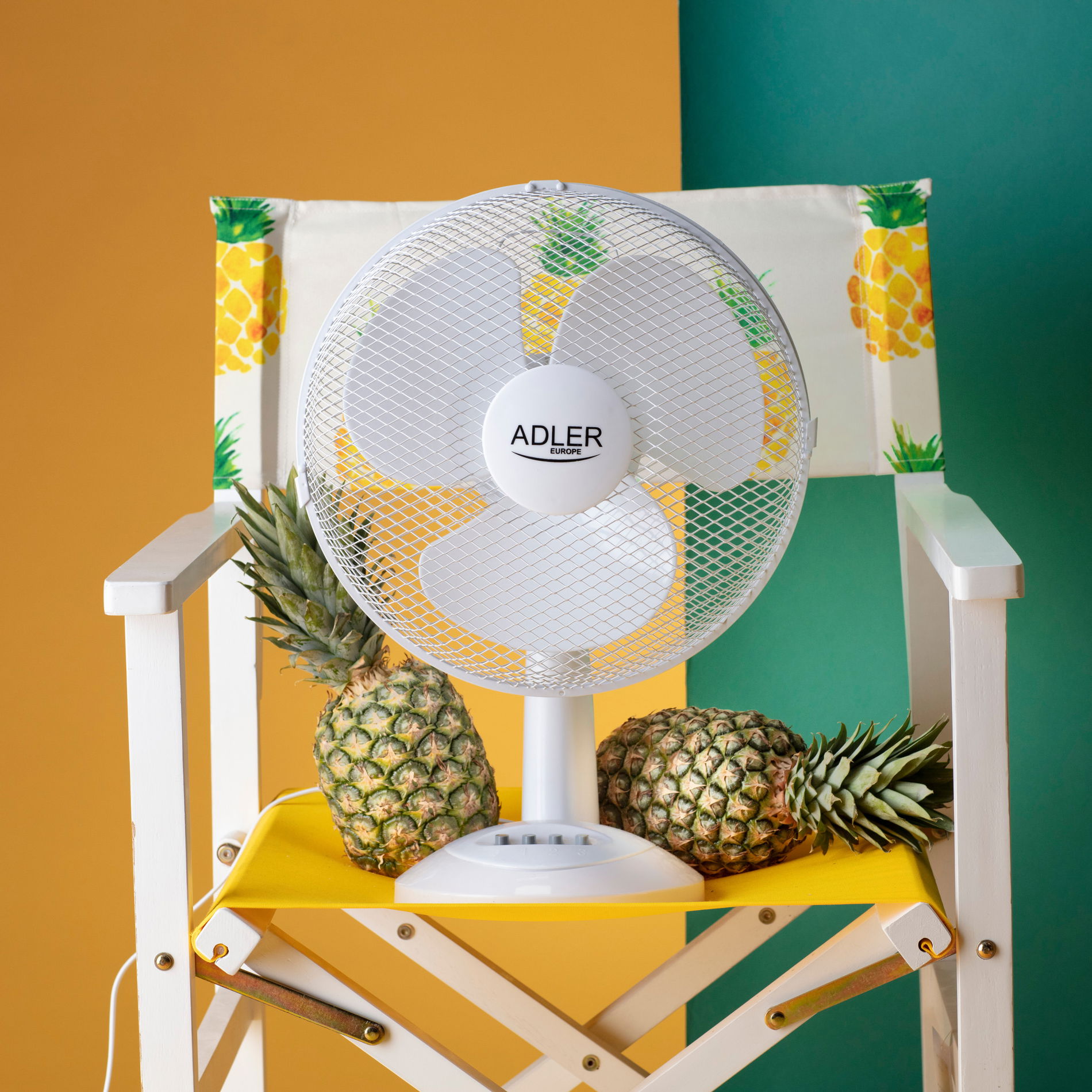ADLER Kamea 70 W bílý - plastový stolní pokojový ventilátor