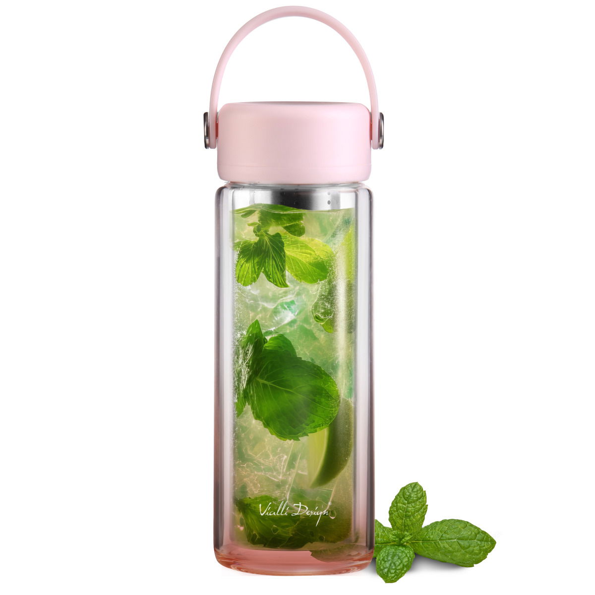 VIALLI DESIGN Fuori 0,35 l - skleněná láhev s dvojitou stěnou a varným prvkem