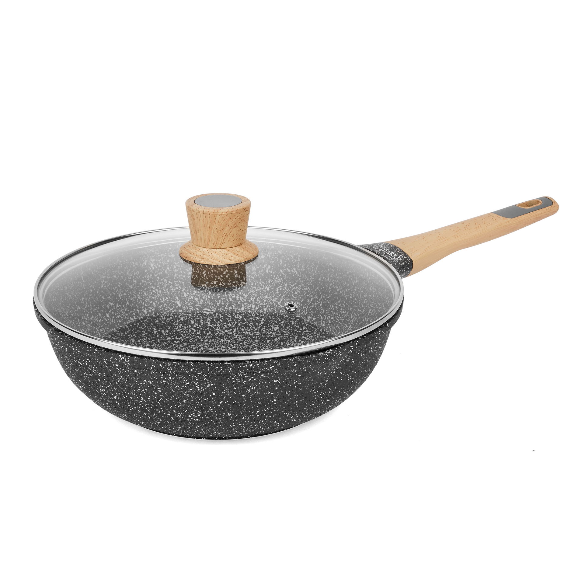 Nepřilnavá pánev wok s pokličkou STARKE PRO ASHEN GRANITE 28 cm