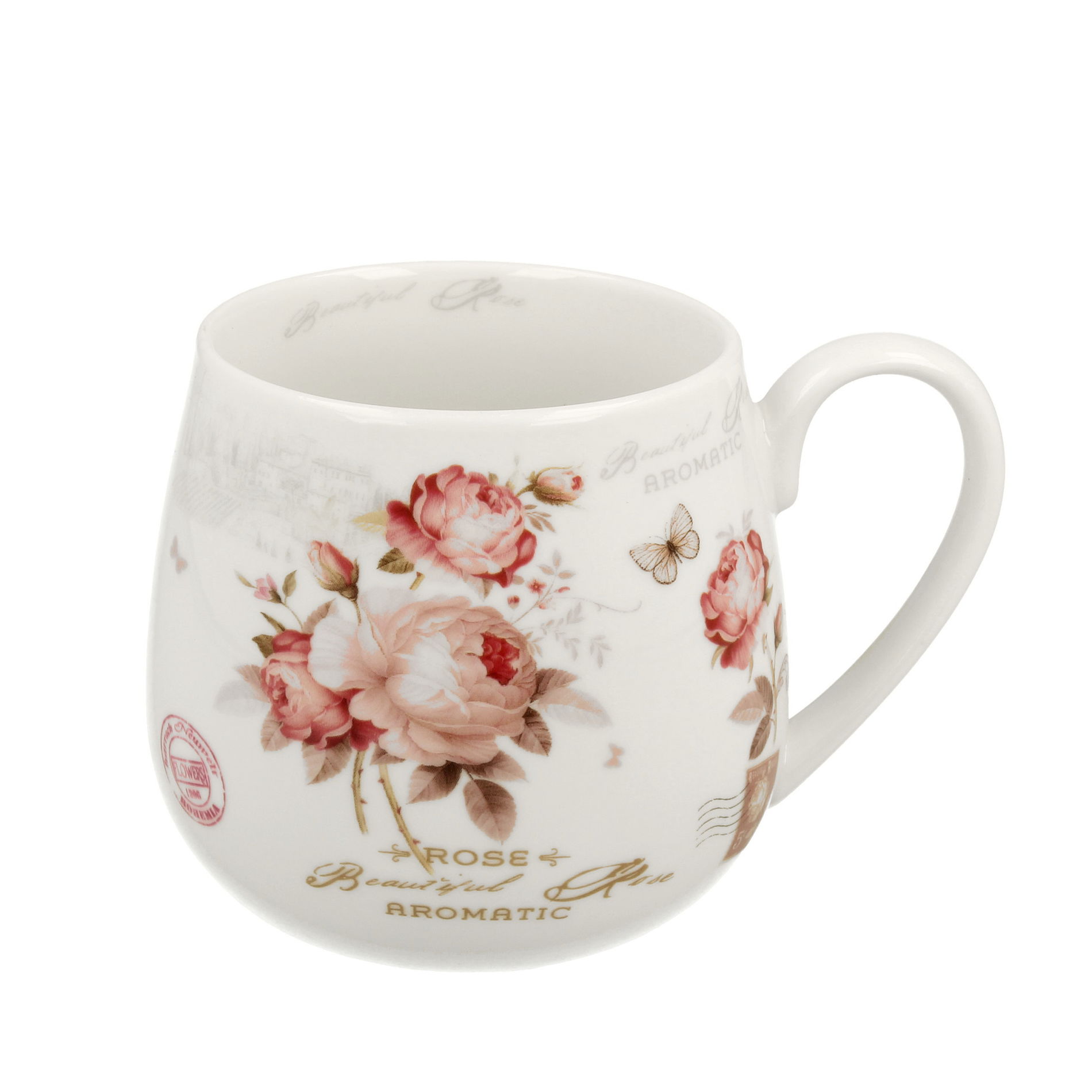 DUO VINTAGE FLOWERS WHITE AND SECESSION porcelánové hrnky 430 ml 4 ks.