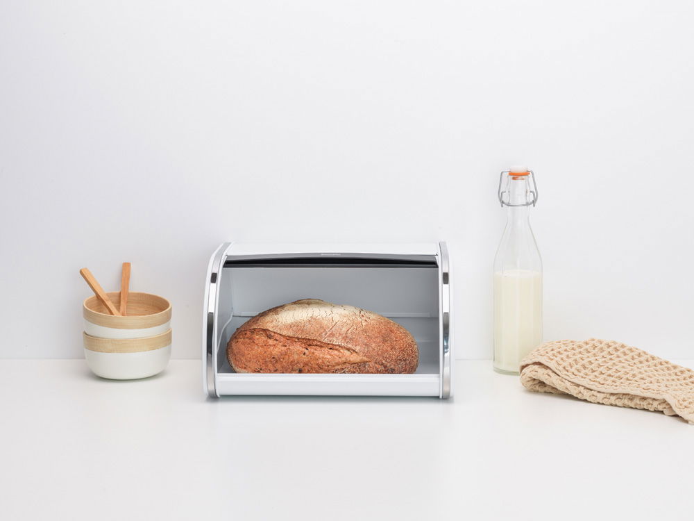 BRABANTIA Roll Top bílý - chlebník z nerezové oceli