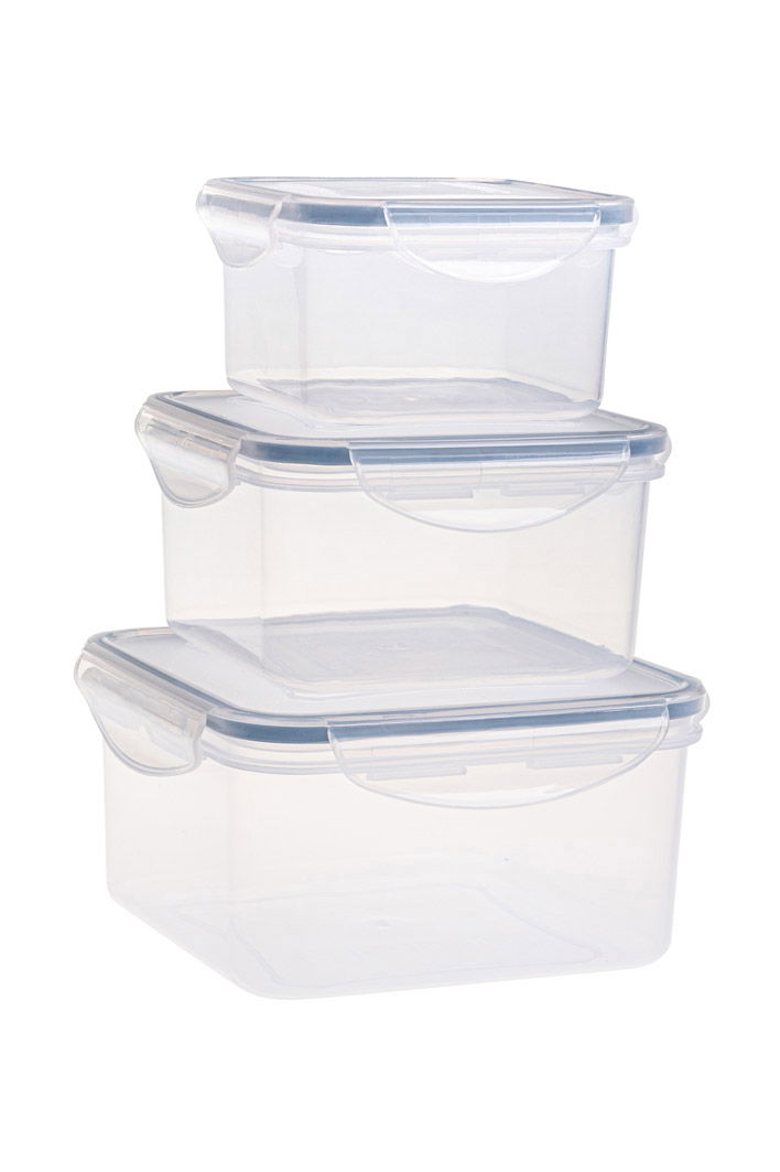 TESCOMA Freshbox  3 szt. - zestaw pojemników na żywność hermetycznych plastikowych