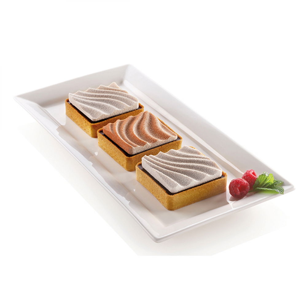 SILIKOMART TarteDecor Kit Mini Tarte Sand 6 ks čierne - okraje / formy pre jedno porcie