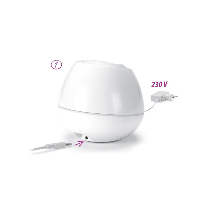 TESCOMA Fancy Home Rose white - plastový ultrazvukový zvlhčovač vzduchu / aromalampa