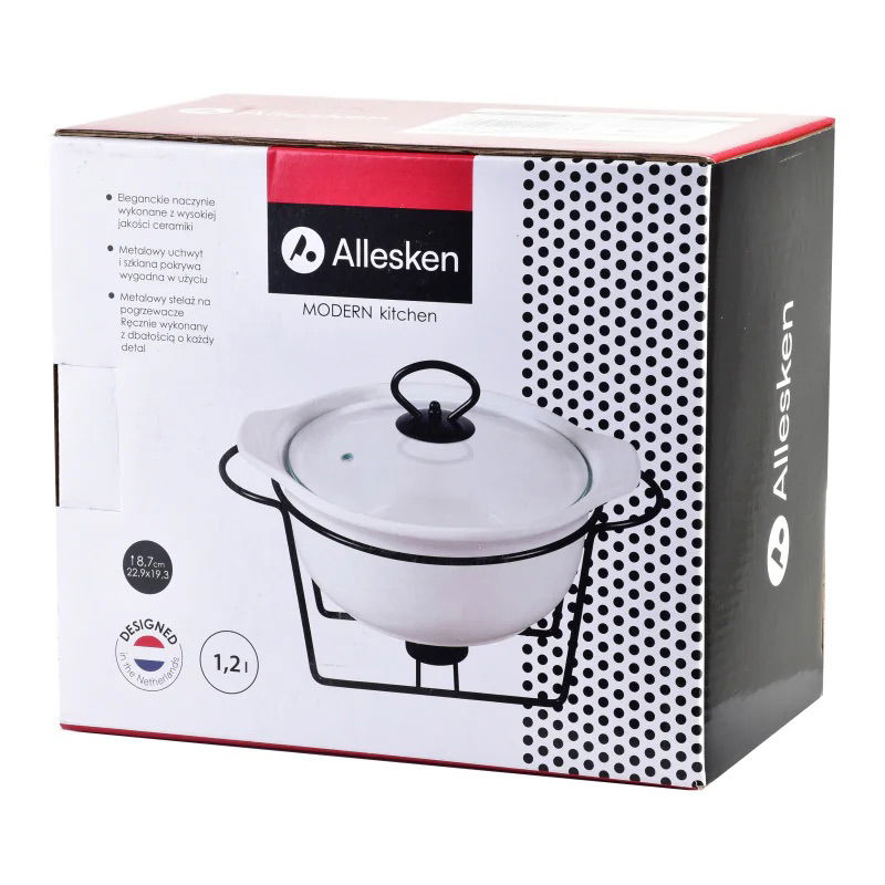 Naczynie / Waza na zupę ceramiczna z podgrzewaczem MODERN KITCHEN 1,2 l