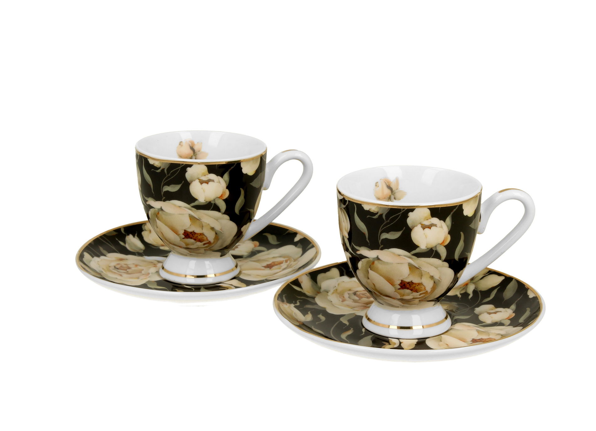 Porcelánové espresso šálky s tanierikmi DUO THE SECRET GARDEN ENGLISH ROSES 90 ml 2 ks.