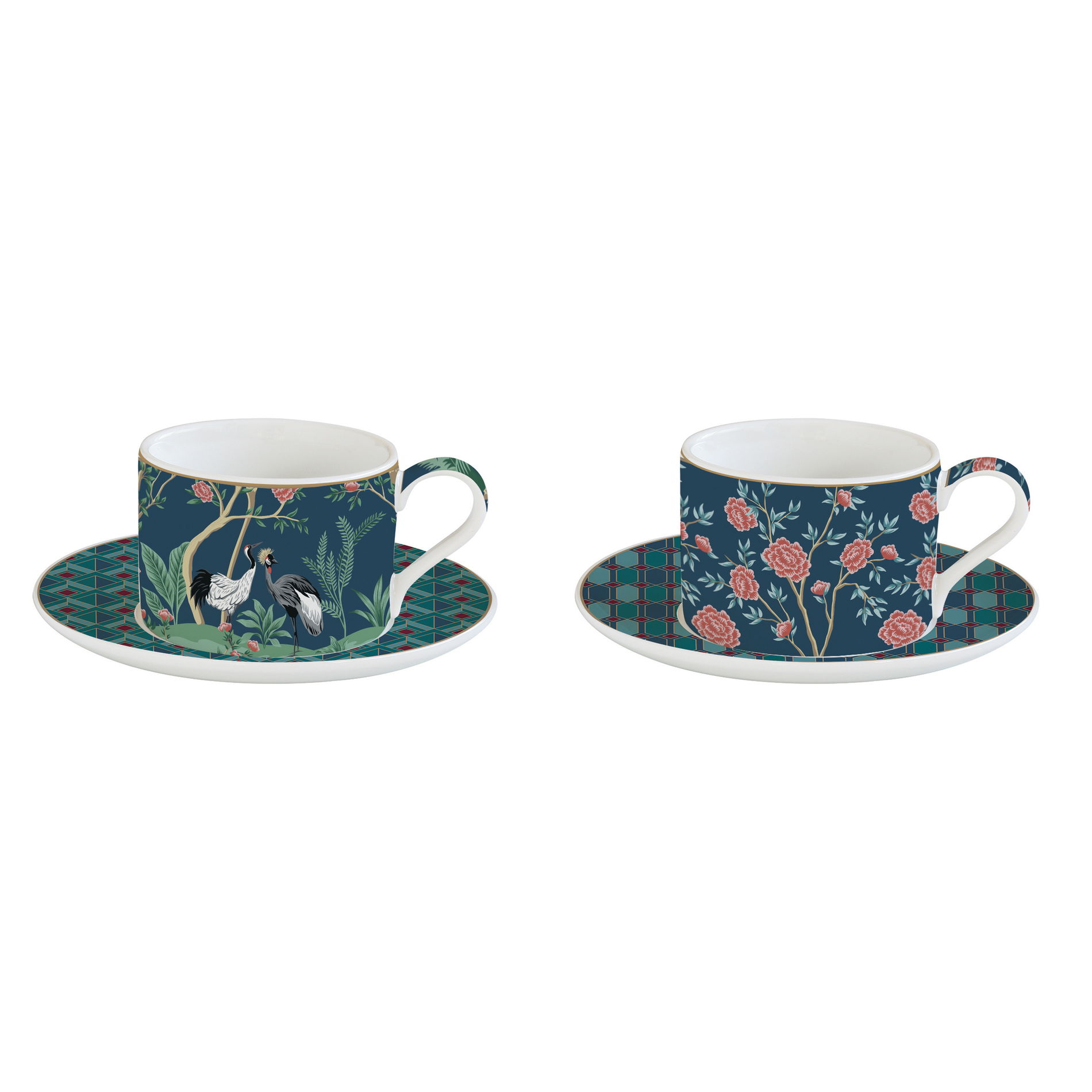 Porcelánové šálky a podšálky 240 ml 2 ks.