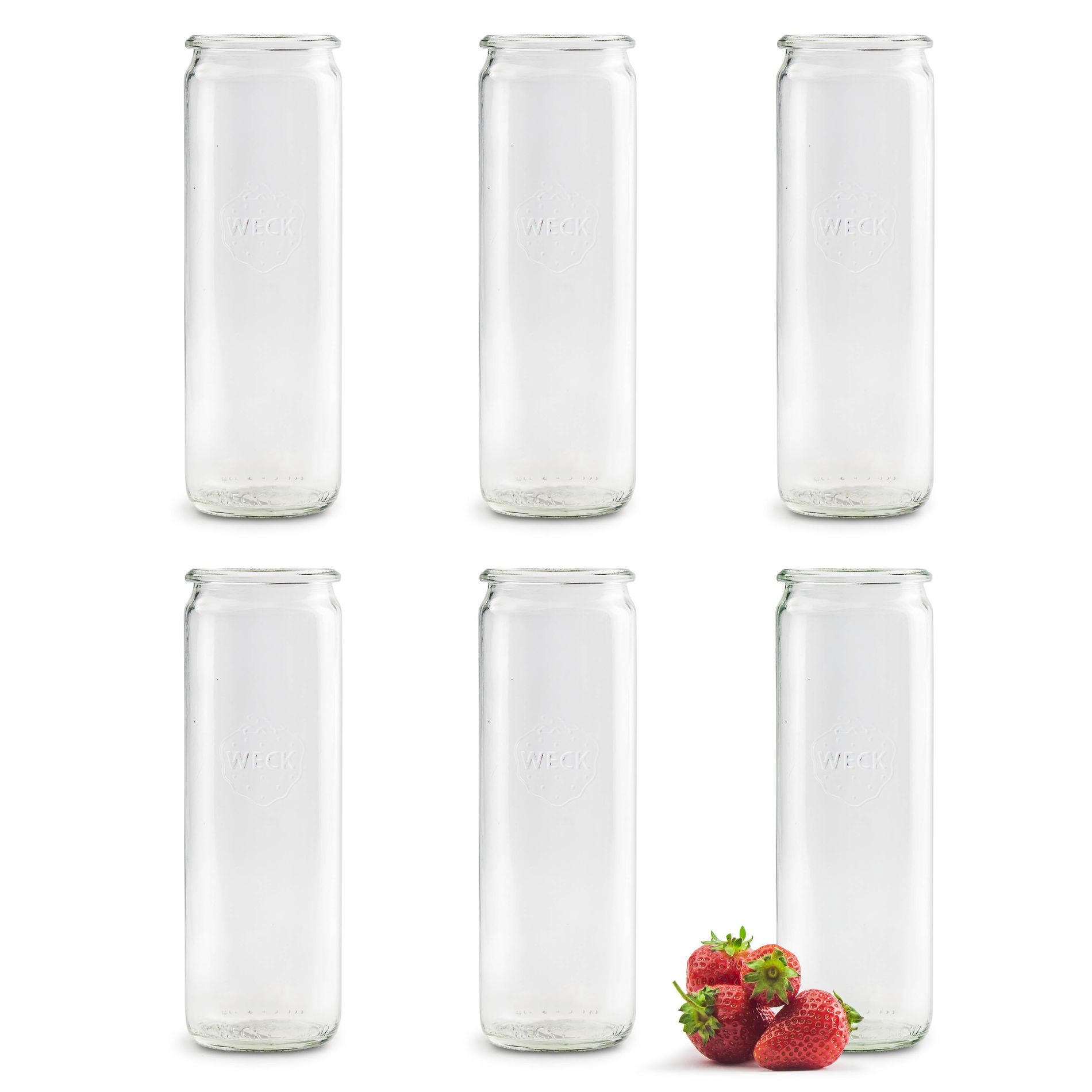 WECK Cylinder 0,6 l 6 ks - sklenené zaváracie poháre typu weck bez viečok
