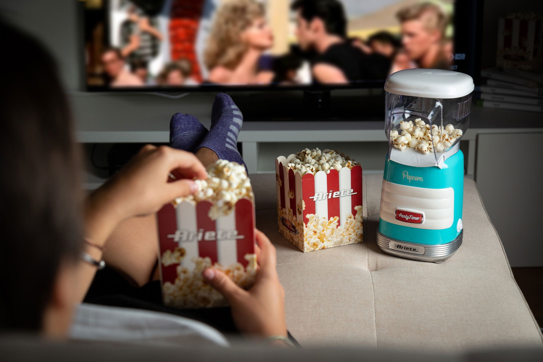 ARIETE Party Time Popcorn Maker 1100 W tyrkysová - popcornovač