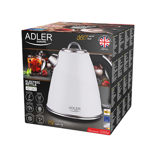 ADLER Strix AD 1343w 1,5 l - czajnik elektryczny bezprzewodowy metalowy