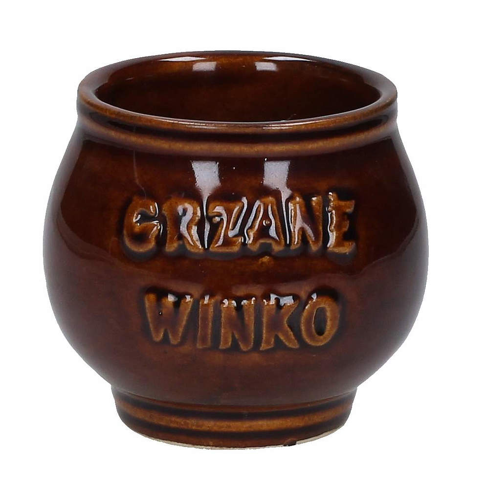 Kameninové hrnky na svařené víno KRYSTYNKA hnědé 300 ml 2ks