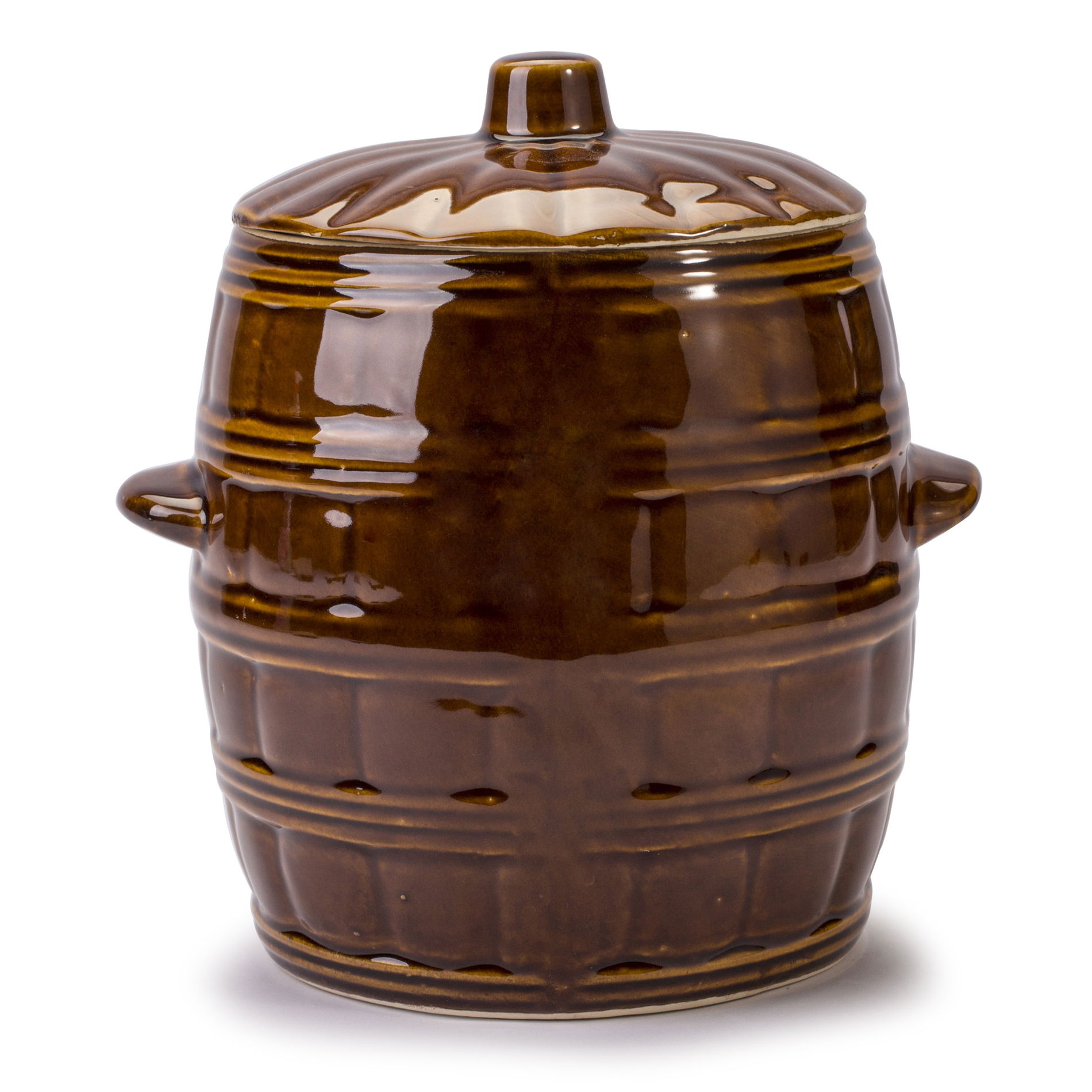 Kameninový sud na kysané zelí a okurky s víkem KRYSTYNKA PICKLE BRONZE 4 l