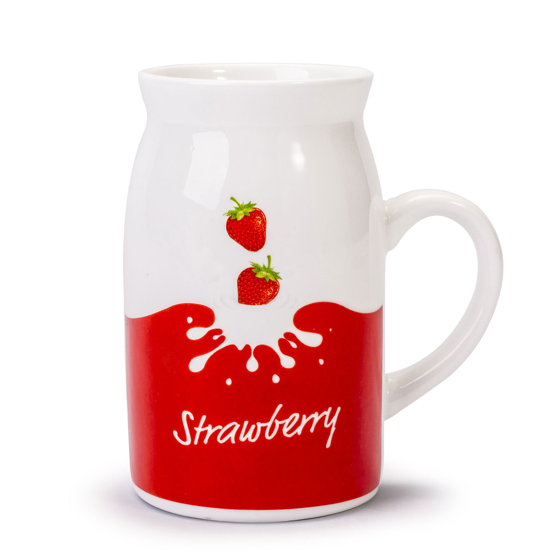 Keramický hrnek DAIRY STRAWBERRY SIMPLE BÍLÝ 400 ml