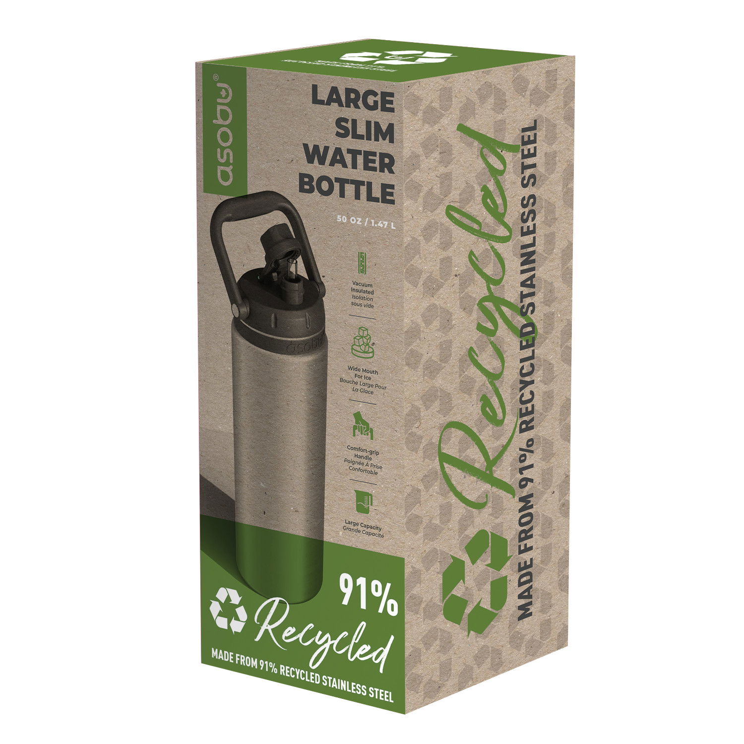 ASOBU The Canyon Jug Recycle 1,48 l - butelka termiczna ze stali nierdzewnej ze słomką