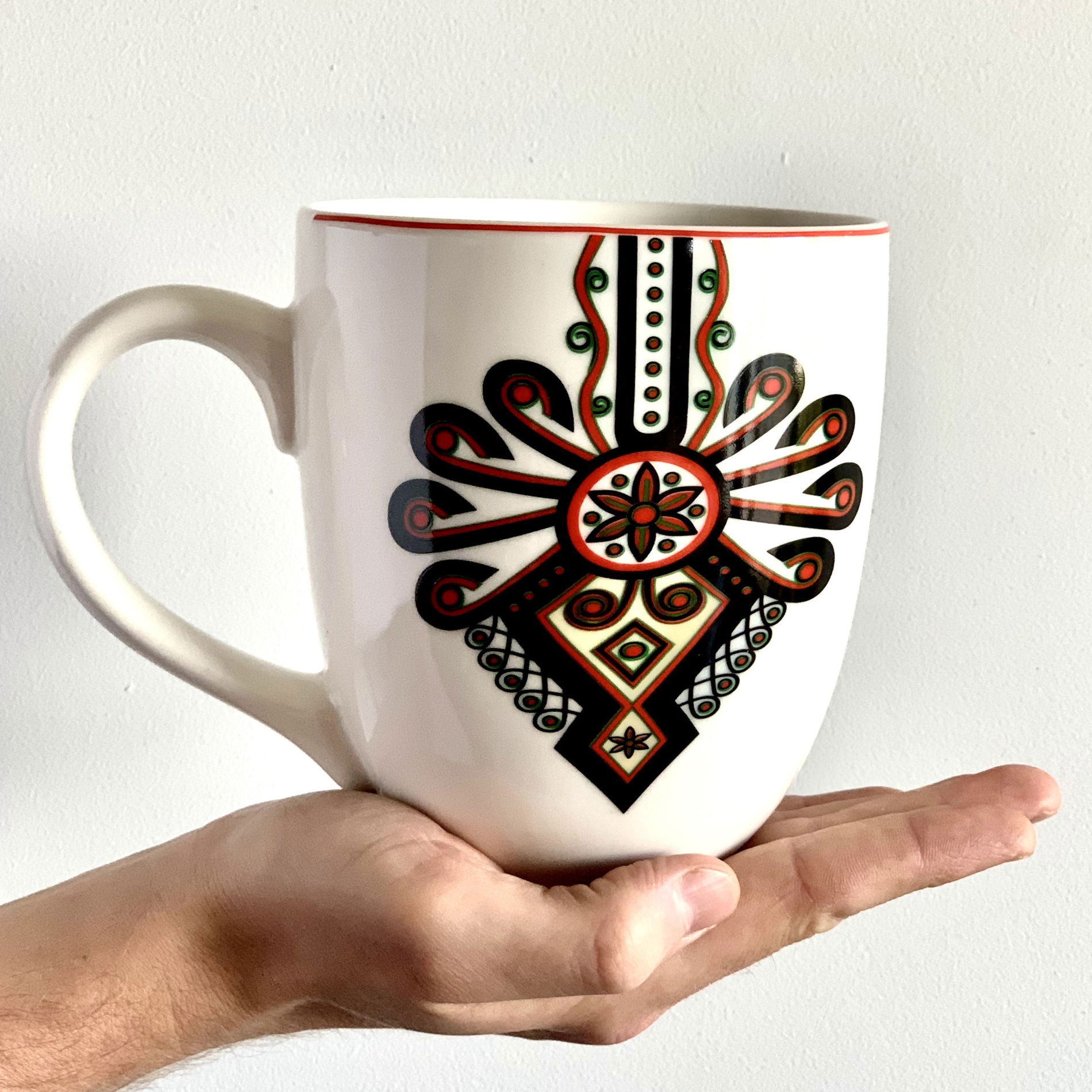Porcelánový hrnek DUO ETNO XXL bílý 1000 ml