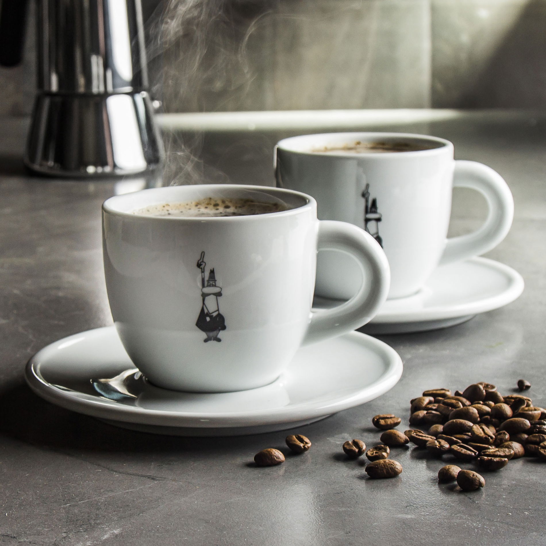 BIALETTI Cappuccino 240 ml 2 ks - porcelánové šálky na cappuccino so spodkami